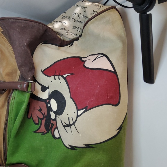 Vintage LOONEY TUNES 1993 duffel bag Tasmanian Devil - Picture 2 of 12
